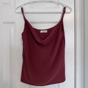 Aritzia Babaton Burnt Orange Cowl Neck Blouse